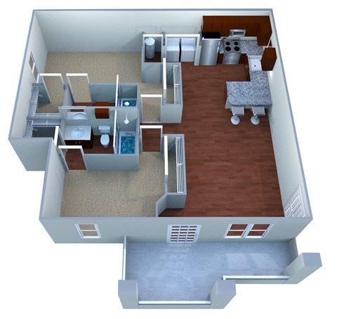 Floor plan for 2 beds, 2 baths, 1093 sqft